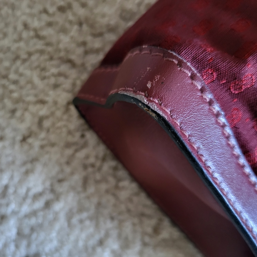 Pre-owned Vintage Gucci Bordeaux Red Shopper Tote Bag - Picture 8 of 15